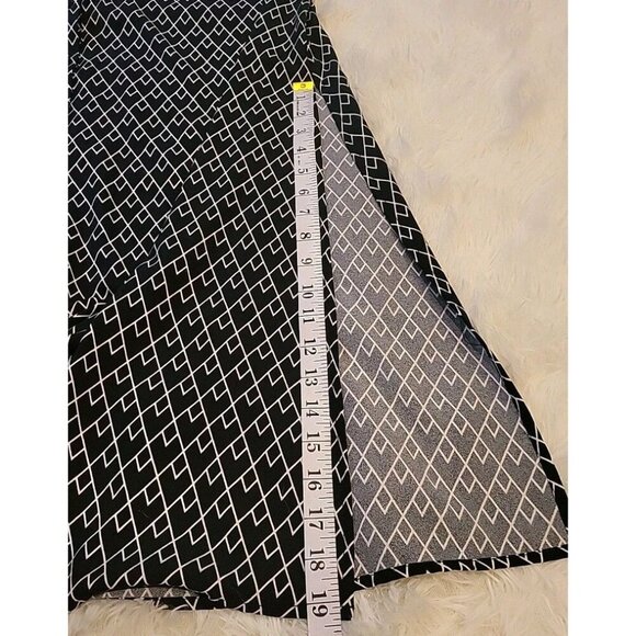 Gabrielle Union Shirt Dress Large Side Slit Adjustable Arm Collared Black White - Picture 9 of 12